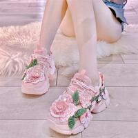 New sequin embroidered peony sneakers and casual shoes - Thumbnail 3