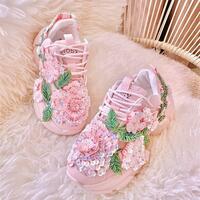 New sequin embroidered peony sneakers and casual shoes - Thumbnail 4