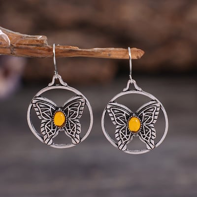 Bohemian vintage butterfly earrings - Thumbnail 1