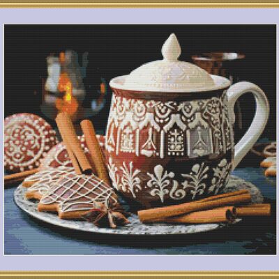 Hot chocolate cross stitch pattern