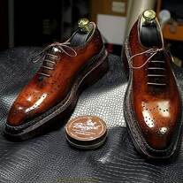 Handmade Brown Leather Norwegian Welted Classic Men Dress Shoes