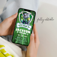 Rocky Paw Patrol Birthday Invitation, Rocky Paw Patrol E-Invite Birthday Invitation Canva Editable - Thumbnail 2