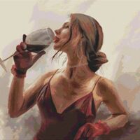 Glass Of Wine Cross Stitch Pattern - Thumbnail 1