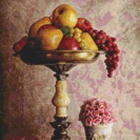 Fruit And Flowers Cross Stitch Pattern - Thumbnail 1