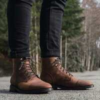 Ankle High Men's Vintage Brown Handmade Lace Up Boot - Thumbnail 1