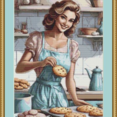 Cookie baking cross stitch pattern