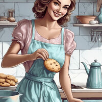 Cookie Baking Cross Stitch Pattern - Thumbnail 2