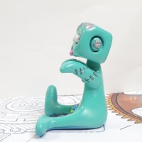 Zombie Robot (Teal) Resin Art Toy Figure Kawaii Desk Friend Gift - Thumbnail 3