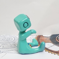 Zombie Robot (Teal) Resin Art Toy Figure Kawaii Desk Friend Gift - Thumbnail 5