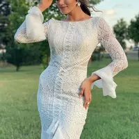 Long Sleeve Wedding Dress ,Ivory Lace wedding dress - Thumbnail 1