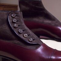 Men Maroon Gray Side Button Shoes ,Fashion Maroon Shoes New Style Male Boots - Thumbnail 1