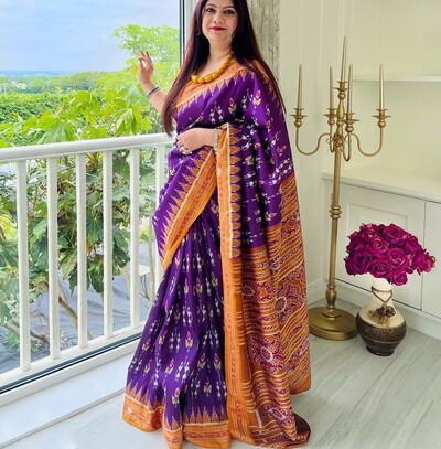  Sambalpuri silk pata  Saree wedding and festival  party wear silk Saree 