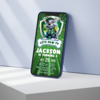 Rocky Paw Patrol Birthday Invitation, Rocky Paw Patrol E-Invite Birthday Invitation Canva Editable - Thumbnail 3