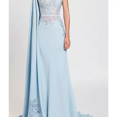Mother of the bride /groom dress wedding guest elegant jewel neck chiffon lace sleeveless with sash/ribbon appliques