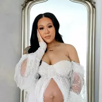 Pearl Tulle Maternity Wraps Dresses For Photography Front Split Long Sleeve Women Photoshoot Outfit Maxi Gown Pregnancy Long Dress - Thumbnail 3