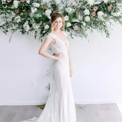 Summer boho wedding dress sexy deep v neck full lace sweep train bridal gowns custom made