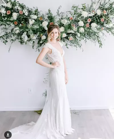 Summer Boho Wedding Dress Sexy Deep V Neck Full Lace Sweep Train Bridal Gowns Custom Made