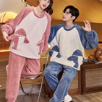 Cute Shark Fleece Couple Pajama Set - Thumbnail 3