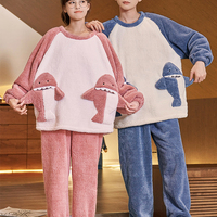 Cute Shark Fleece Couple Pajama Set - Thumbnail 5
