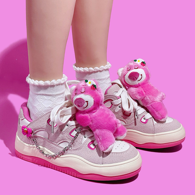 Strawberry bear casual sneakers for woman