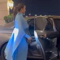 Blue Sky Mother of the Bride/ Groom Dresses with Cape Sheath Tea Length Prom Gown for Special Occasions Long Sleeve Muslim Formal Dress - Thumbnail 2