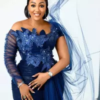  Navy Blue Mermaid Mother Of Bride/Groom  Dresses Crystals Lace Evening Prom Formal Party Birthday Celebrity Mother Of Groom Gowns Dress - Thumbnail 4