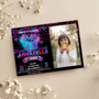 Stitch Neon Birthday Invitation with Personalized Photos | Lilo & Stitch Party Invite | Vibrant Celebration Theme-3