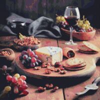 Cheese And Crackers Cross Stitch Pattern - Thumbnail 1