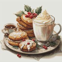 Christmas Coffee Cross Stitch Pattern - Thumbnail 1