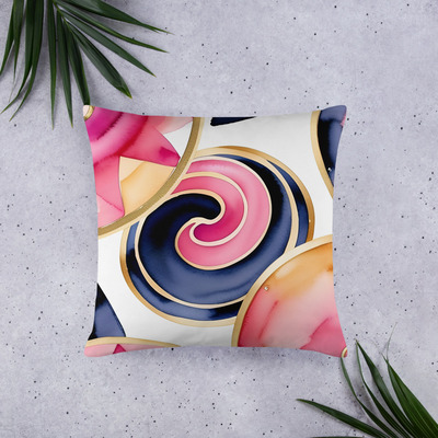 Ngc pink polychromatic reversible pillow