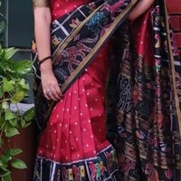 Sambalpuri silk pata  Saree wedding and festival  party wear silk Saree  - Thumbnail 2