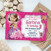 Barbie Birthday Invitation, Barbie Girl Birthday Invitation Canva Editable Instant Download - Thumbnail 1