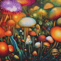 Colourful Toadstools Cross Stitch Pattern - Thumbnail 1
