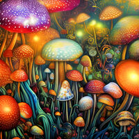 Colourful Toadstools Cross Stitch Pattern - Thumbnail 2