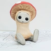 Mushroom Robot Resin Art Toy Figure Kawaii Desk Friend Gift - Thumbnail 5