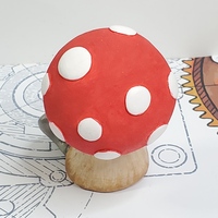 Mushroom Robot Resin Art Toy Figure Kawaii Desk Friend Gift - Thumbnail 4