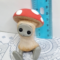 Mushroom Robot Resin Art Toy Figure Kawaii Desk Friend Gift - Thumbnail 6
