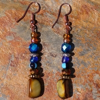 TRIBE VIBE (Indigo) Handmade Earrings By Nubian Collection Artwear 👑 - Thumbnail 3