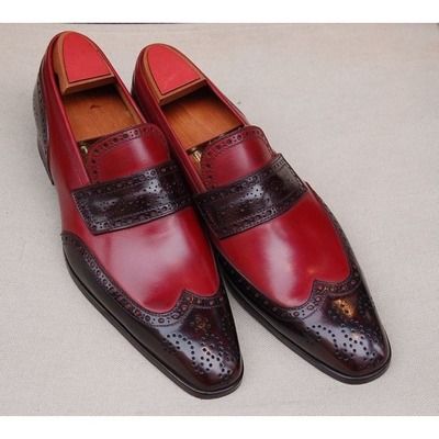 Men two tone formal shoes, men brown and burgundy shoes, men dress shoes