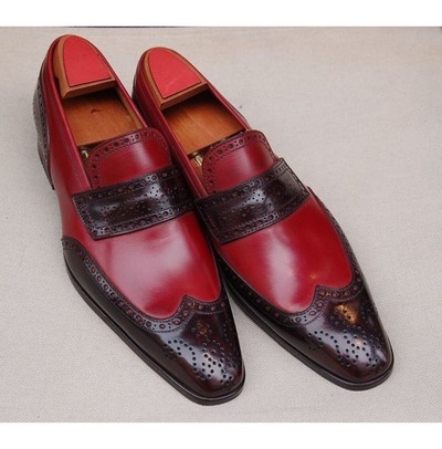 Men Two Tone Formal Shoes, Men Brown And Burgundy Shoes, Men Dress Shoes
