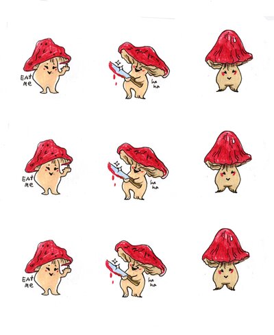 mushroom sticker sheet