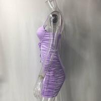 (NO REFUND AND EXCHANGE)Sexy lace-up pleated sling dress - Thumbnail 2