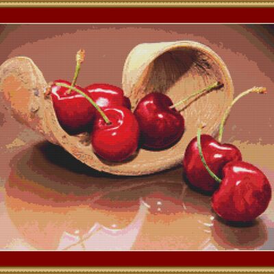 Cherries cross stitch pattern