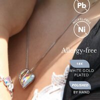 Lake Sapphire, Love Heart Pendant Necklace Birthstone Crystal Jewelry Gifts for Women, Silver-tone, 16"+2" - Thumbnail 1