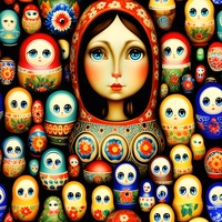 Matroyshka Dolls Cross Stitch Pattern - Thumbnail 2