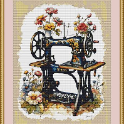 Sewing machine cross stitch pattern