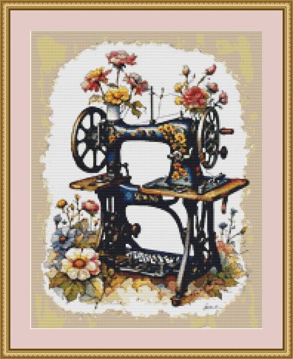 Sewing Machine Cross Stitch Pattern