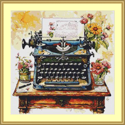 Typewriter cross stitch pattern