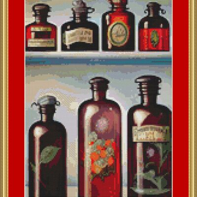 Bottles cross stitch pattern - Thumbnail 5