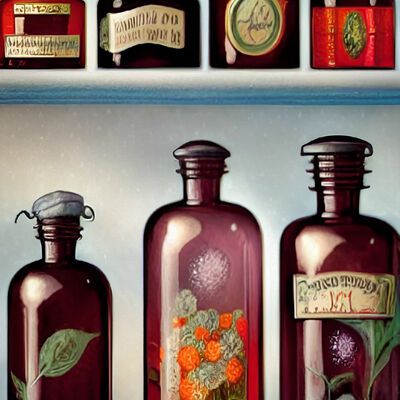 Bottles cross stitch pattern